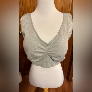 Women’s 3X sports bra. Gray. NWOT. Never worn. Removable pads.